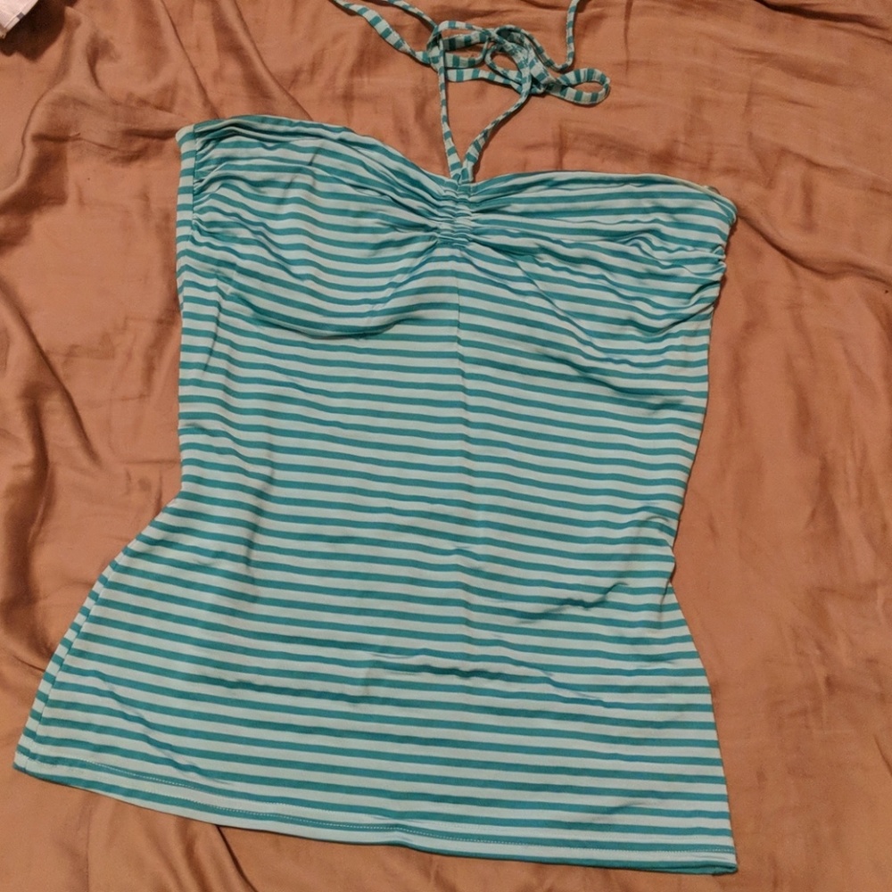 Free - Green Striped Halter Top - M